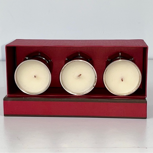 NWOT 2005 Restoration Hardware Votive Candle Set of 3 Silver Plate Holiday Spice - Picture 6 of 11